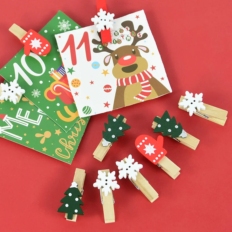 20pcs Festive Wooden Clips for Holiday Decor - Image 7