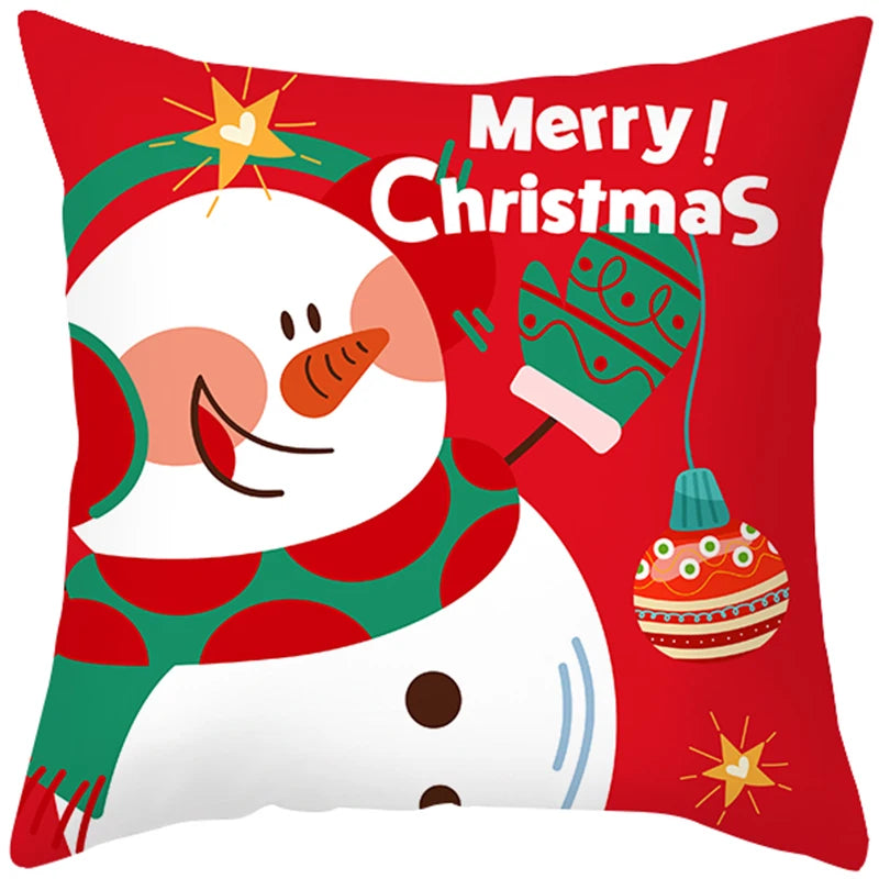 Festive Snowman Santa Christmas Cushion Cover - Image 6