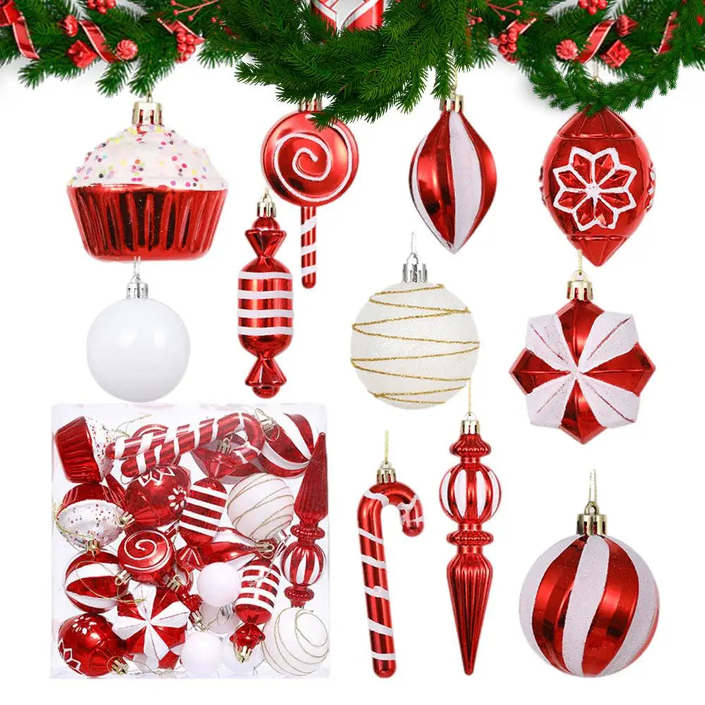 Vibrant Candy Cane Christmas Tree Ornaments Set - Image 14