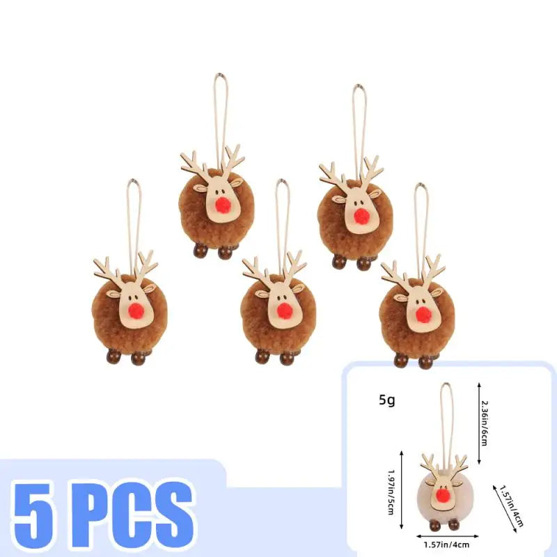 Charming Fawn Fur Ball Elk Ornament for Christmas - Image 8