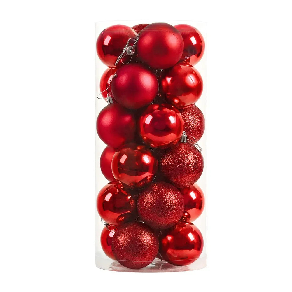24 Colorful 8cm Christmas Ball Ornaments - Image 15