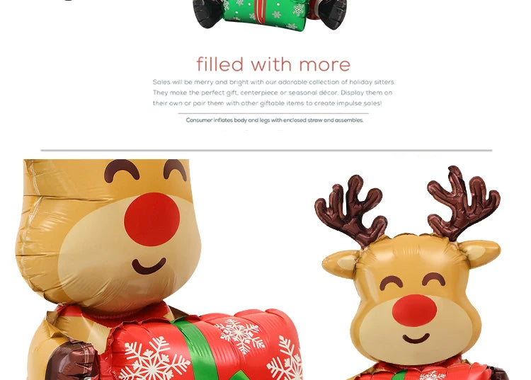Festive 4D Christmas Balloon Decorations - Santa & Reindeer - Image 6