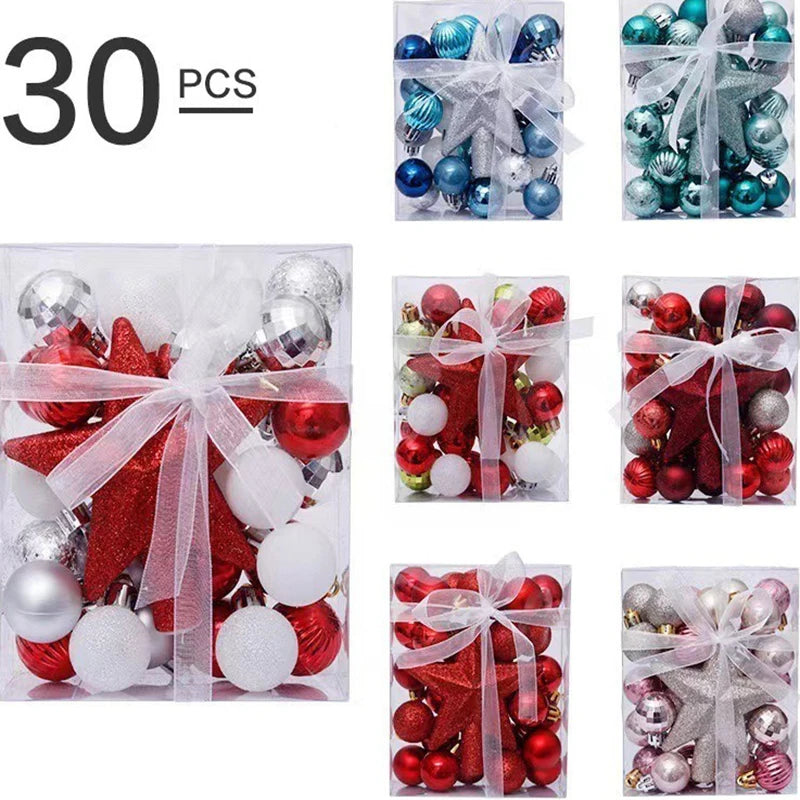 30-Piece Sparkling Christmas Ball Set for Festive Decor