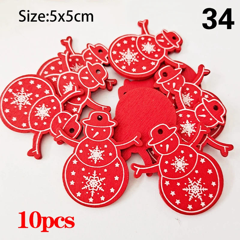 Charming Wooden Snowflake Christmas Ornaments – 10pcs - Image 15