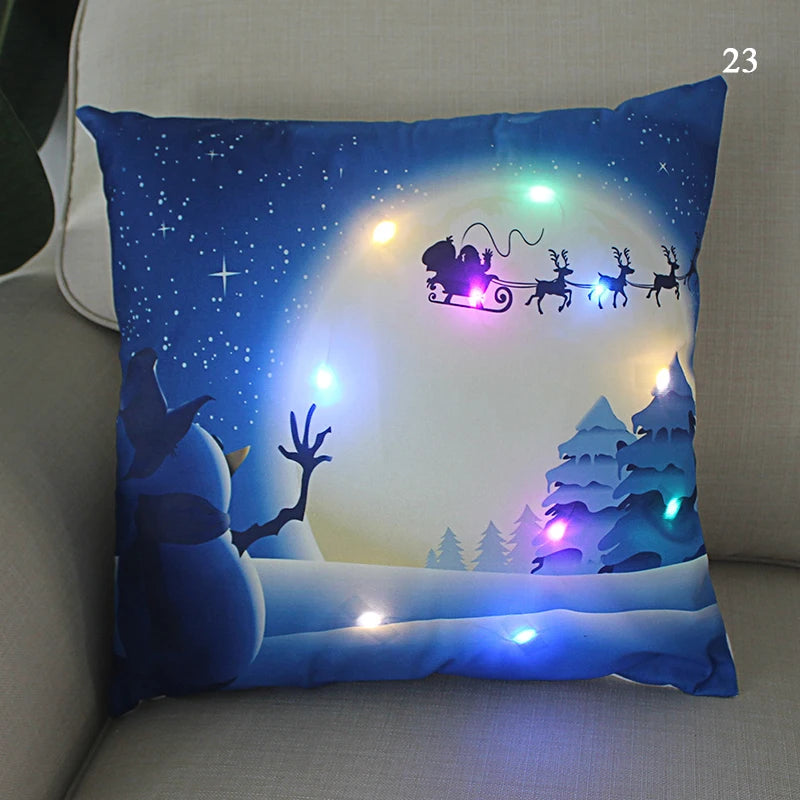 Christmas Santa LED Cushion Cover for Holiday Cheer - Image 6