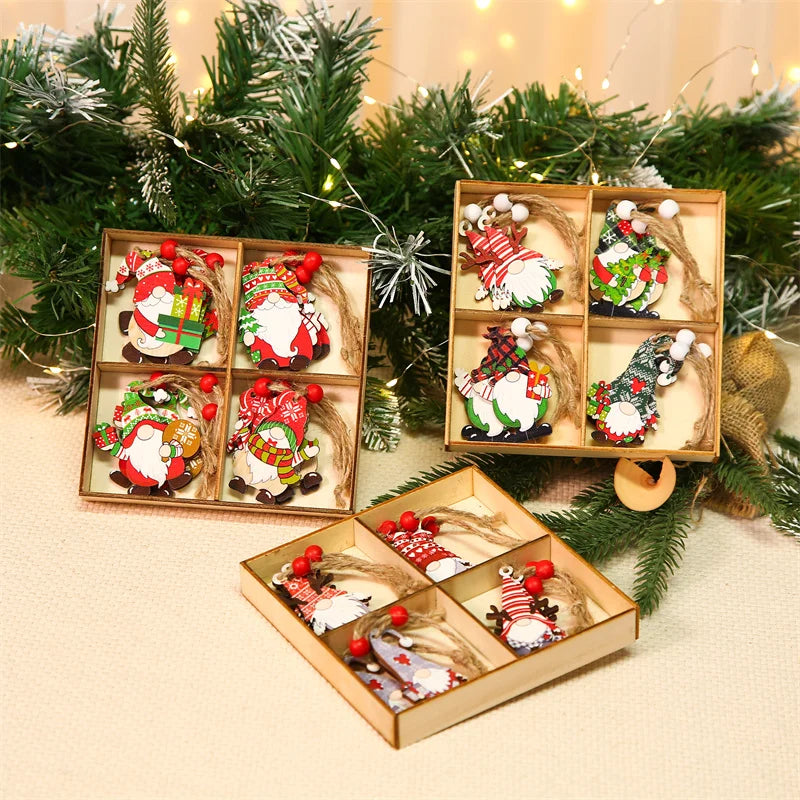 Charming Wooden Gnome Ornaments for Christmas Cheer - Image 3