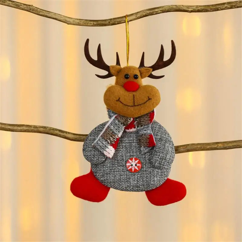 Festive Plush Santa, Snowman & Elk Ornaments - Image 23