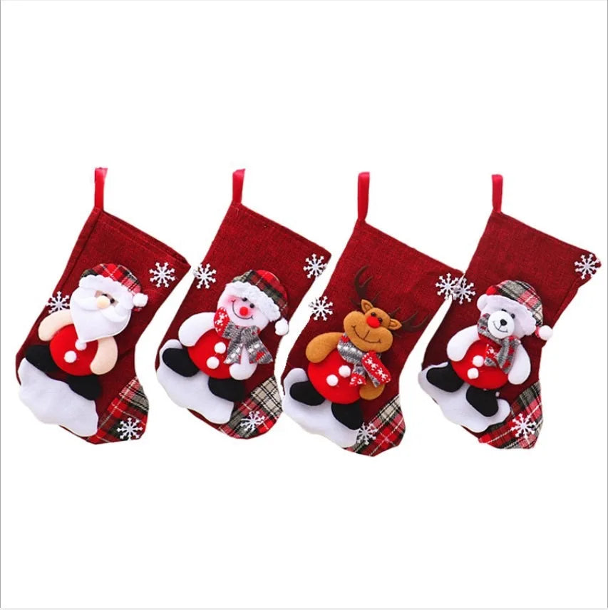Charming Santa & Snowman Hanging Xmas Stockings - Image 9