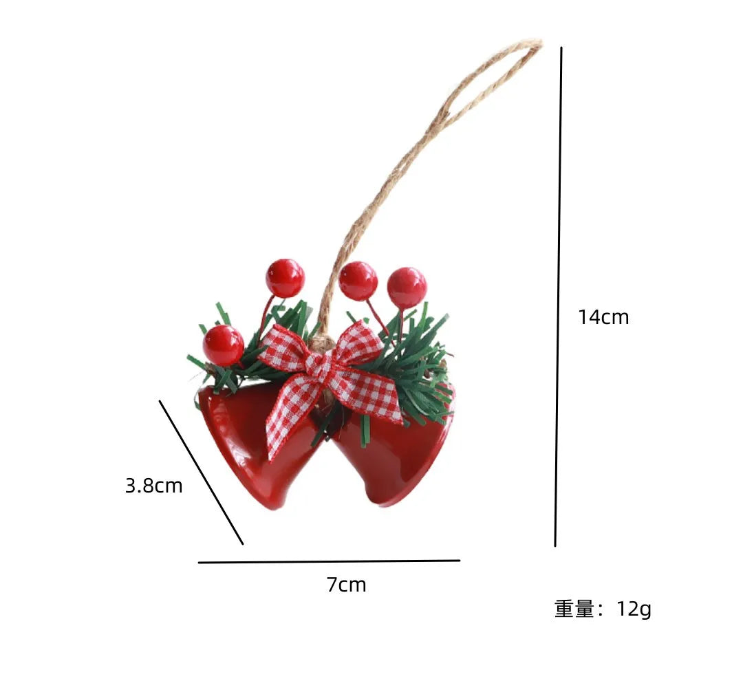 Festive Double Trumpet Metal Bell Ornament - Image 10