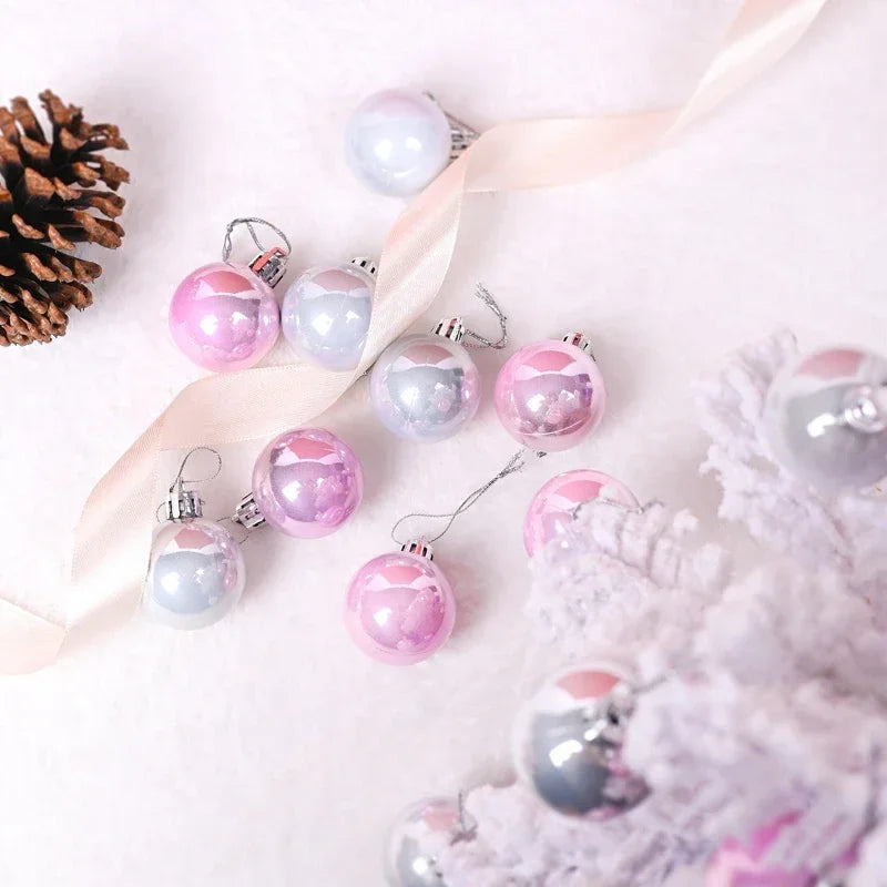 Vibrant Pink & Purple Christmas Ball Ornaments - 16pcs - Image 4