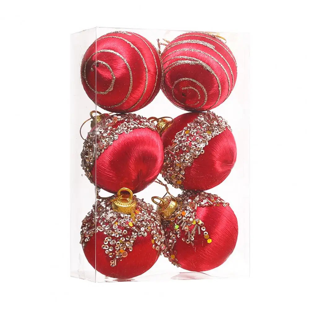 Velvet Shatterproof Christmas Ball Ornaments – 6 Pcs - Image 4