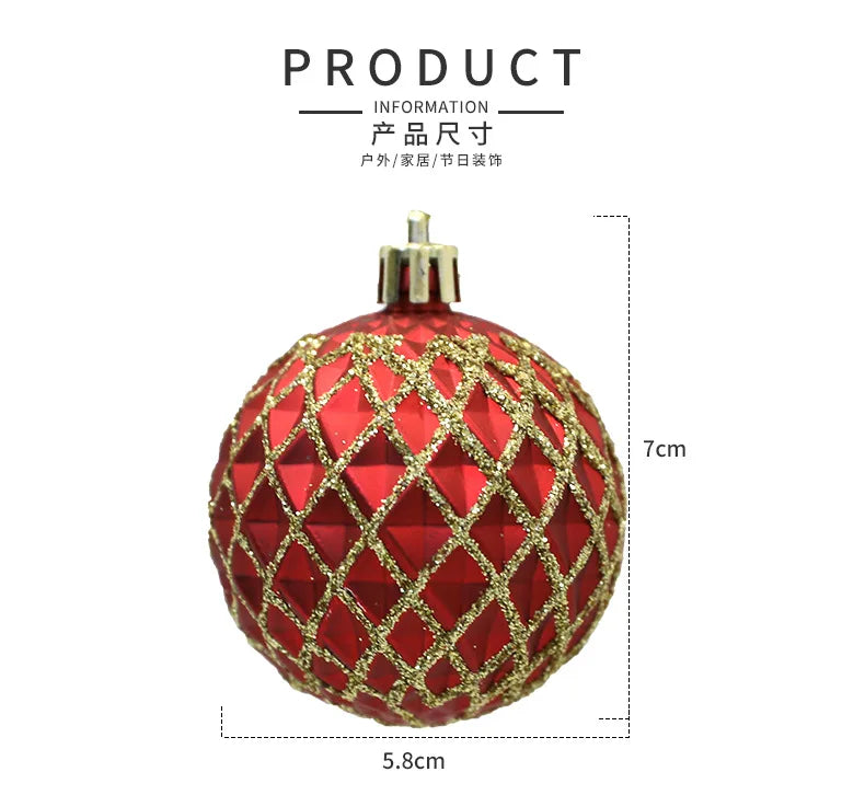 Vibrant 12pcs Christmas Ball Ornaments Set - Image 6