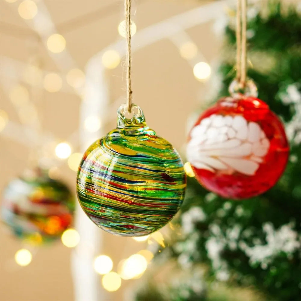 Colorful Hand-Blown Christmas Ball Ornaments - Tree Decor - Image 9