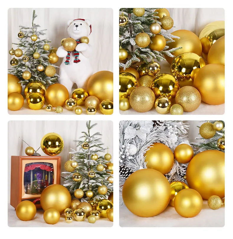 Sparkling Gold Christmas Decorative Hanging Ornaments - Image 23