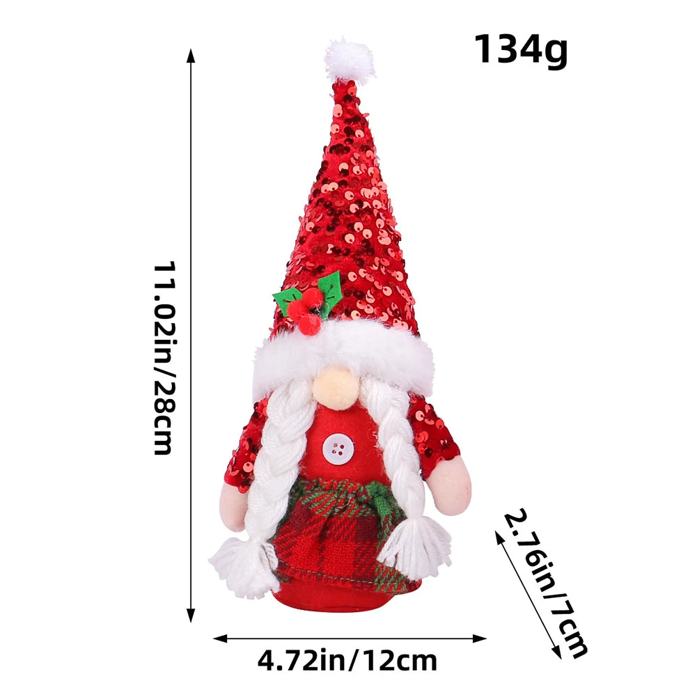 Festive Red Sequin Gnome Hat Ornament - Image 28