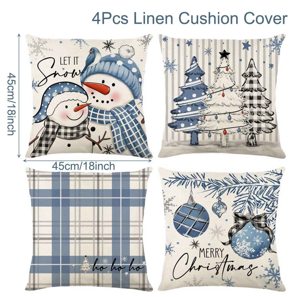 Festive Santa Claus & Snowman Pillowcase Decor - Image 8
