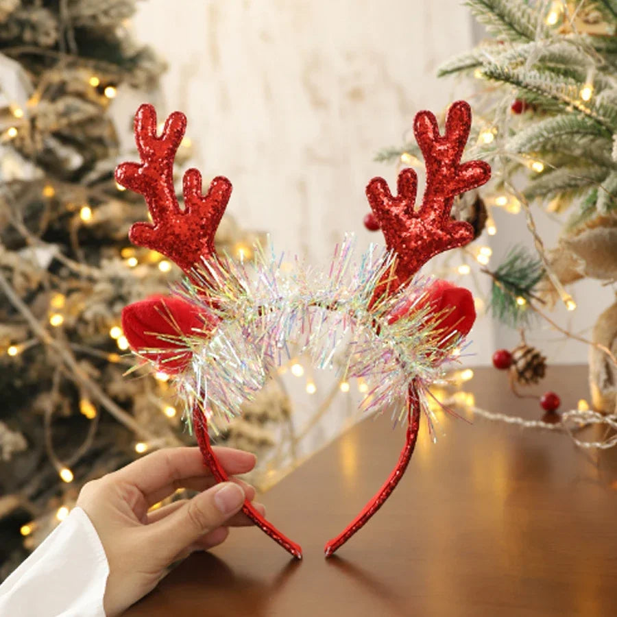 Festive Elk Horn Sequin Christmas Headband for Kids - Image 6