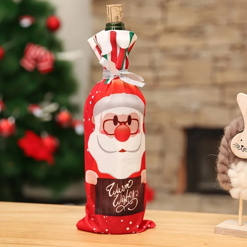 Festive 3PCS Christmas Bottle Decorations: Snowman, Elk, Santa - Image 4