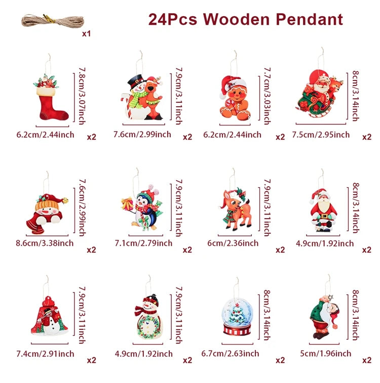 Charming Christmas Gnome Snowman Wooden Decor Pendant - Image 11