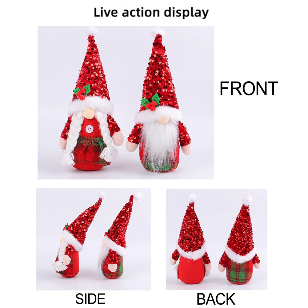 Festive Red Sequin Gnome Hat Ornament - Image 16