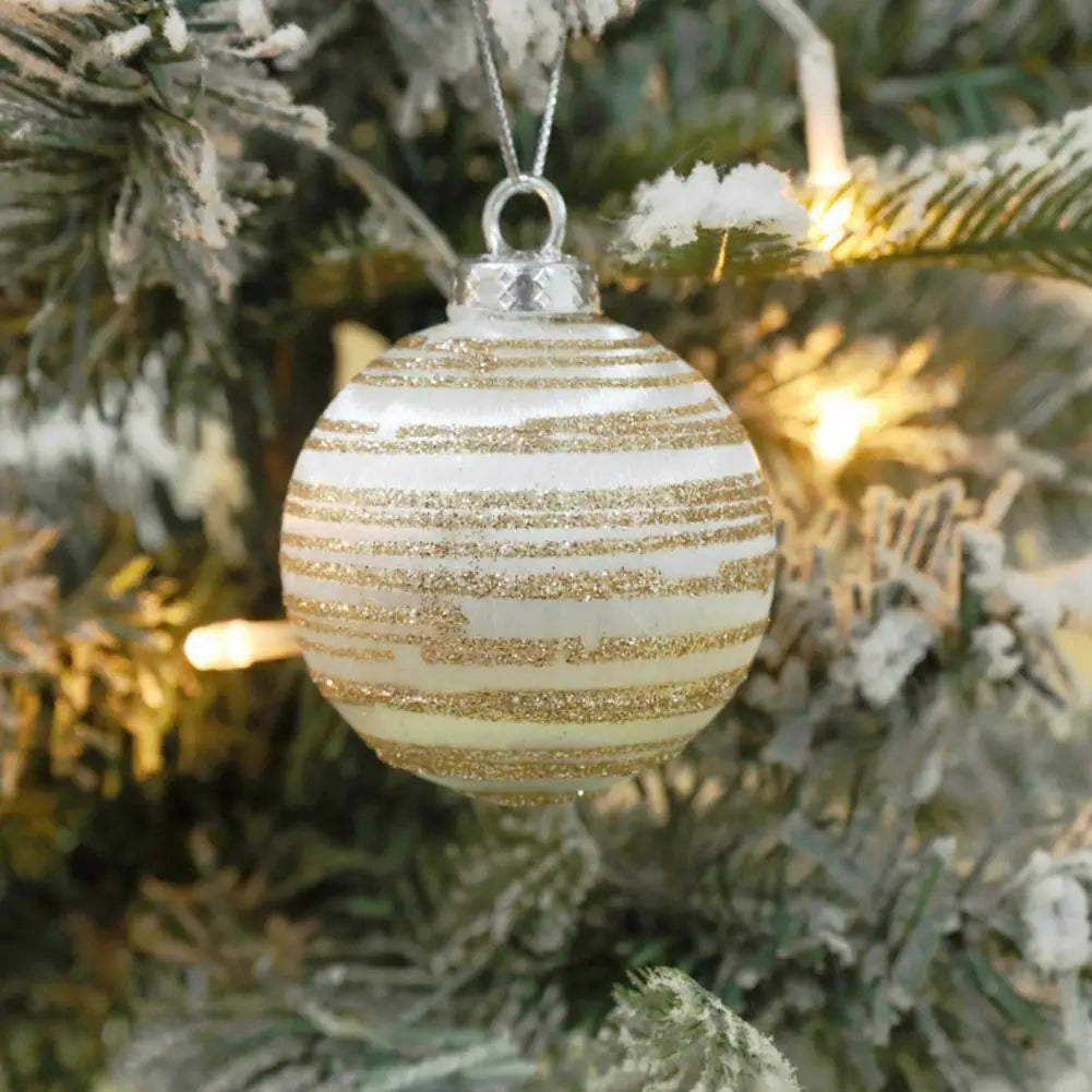 Velvet Flocked Christmas Ball Ornaments - 6 Pcs - Image 9