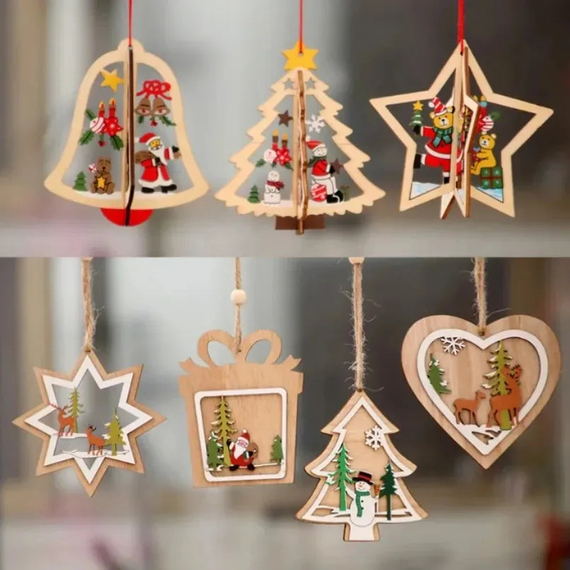 Charming Wooden Gnome Christmas Ornament Decoration - Image 3