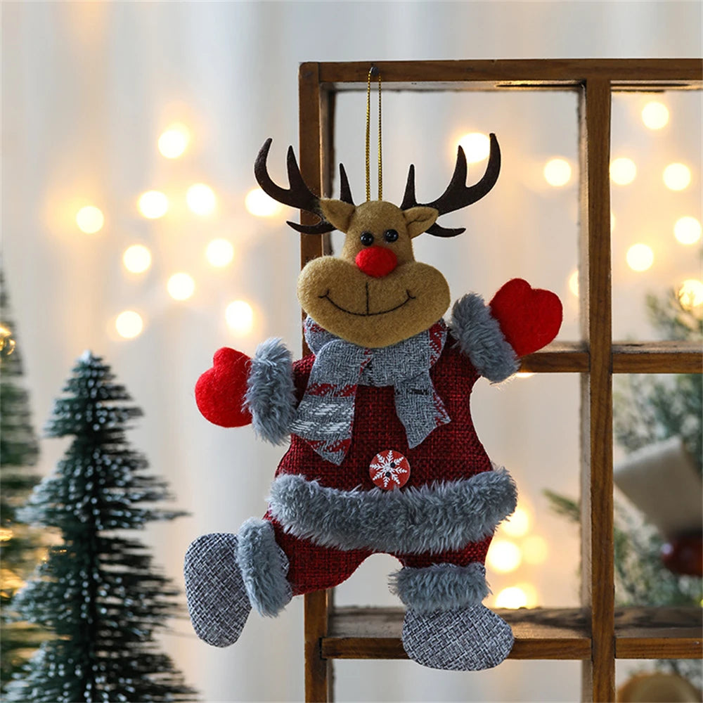 Festive Plush Santa, Snowman & Elk Ornaments - Image 16