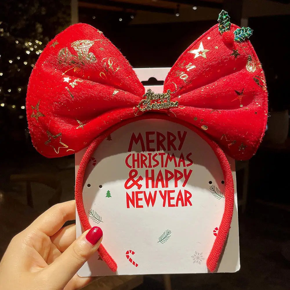 Festive Elk Snowflake Bow Headband for Kids - Image 4