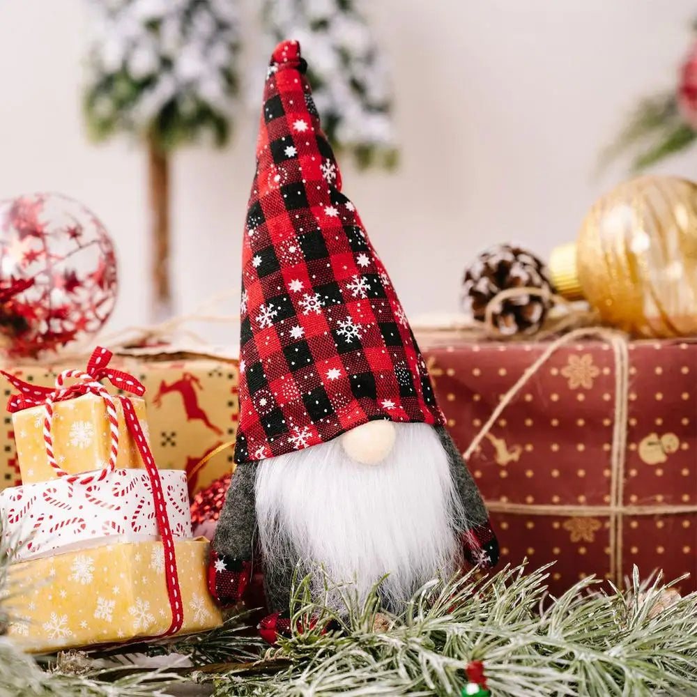 Festive Swedish Tomte Gnomes with Buffalo Plaid - Image 9