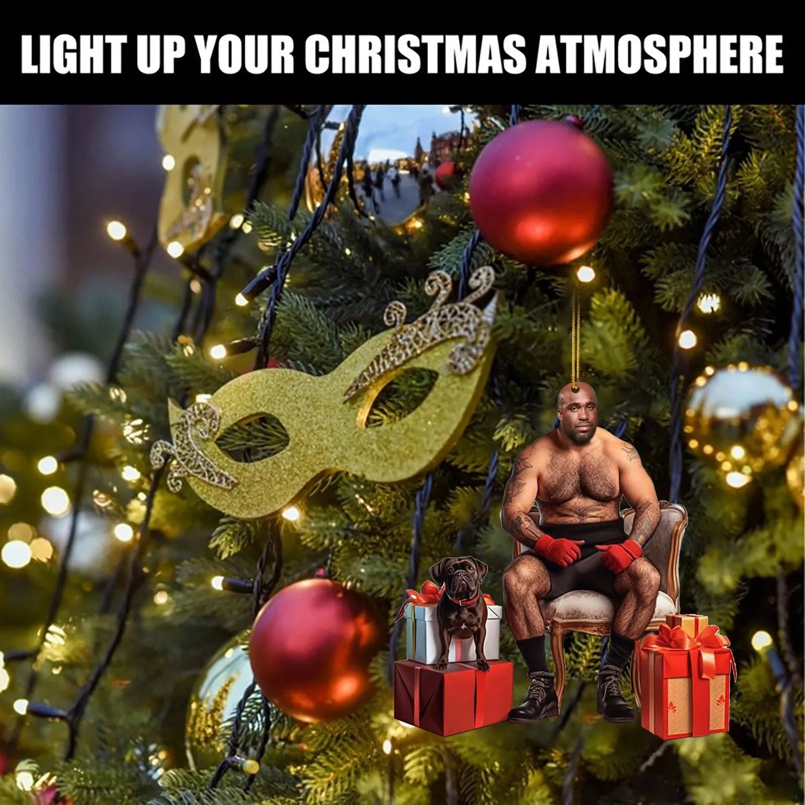 Funny Tough Man Christmas Tree Ornament – Perfect for Kids! - Image 14