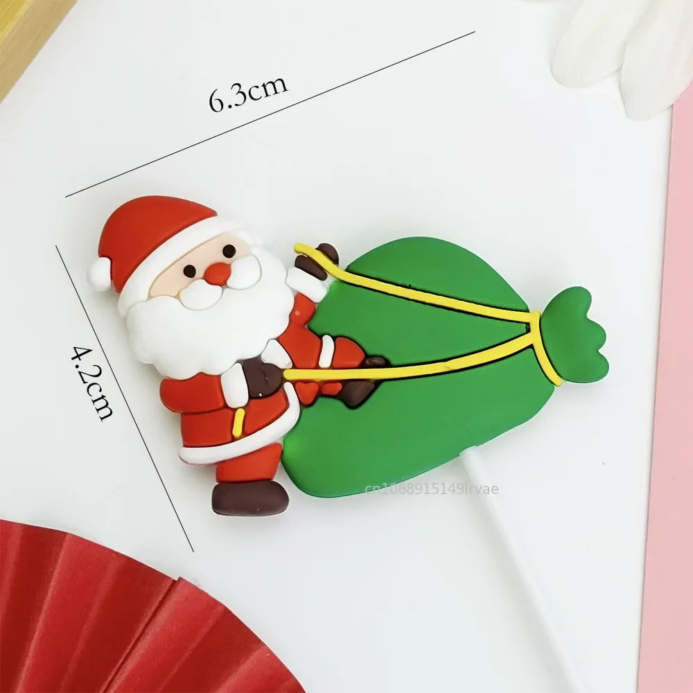 Festive Santa & Elk Cake Toppers for Christmas - Image 8