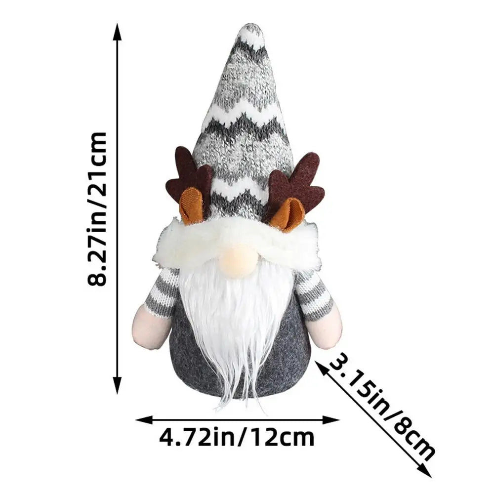 Adorable Plush Holiday Gnome Ornament with Antlers - Image 9