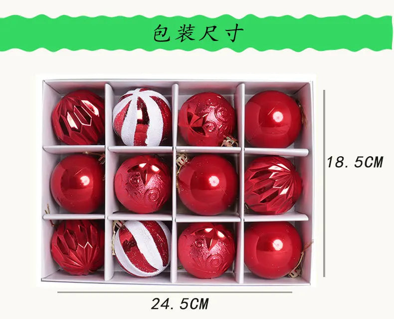 Vibrant Purple & Red Christmas Ball Ornaments 12pc - Image 5