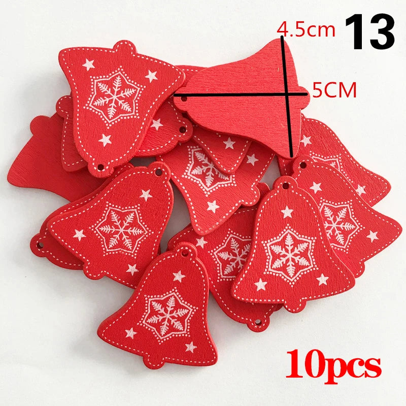 Charming Wooden Snowflake Christmas Ornaments – 10pcs - Image 29