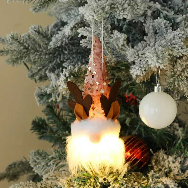 Charming Pink Plush Gnome Tree Pendant - Image 9