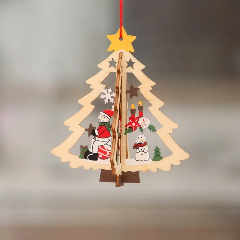 Charming Wooden Gnome Christmas Ornament Decoration - Image 4