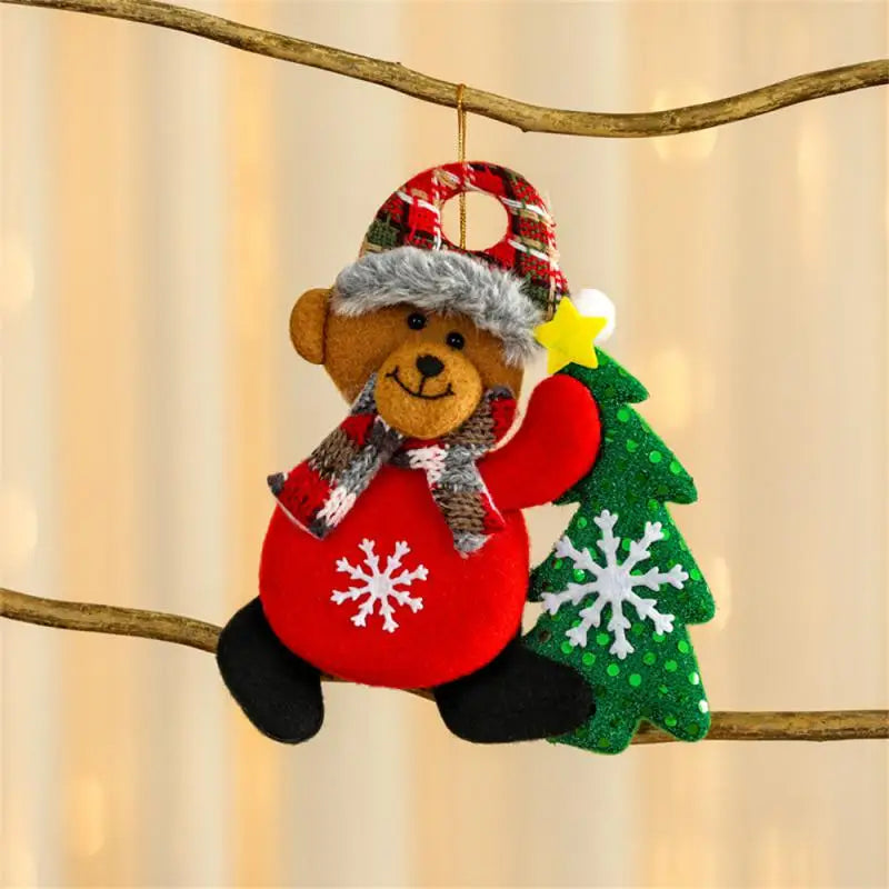 Festive Plush Santa, Snowman & Elk Ornaments - Image 7