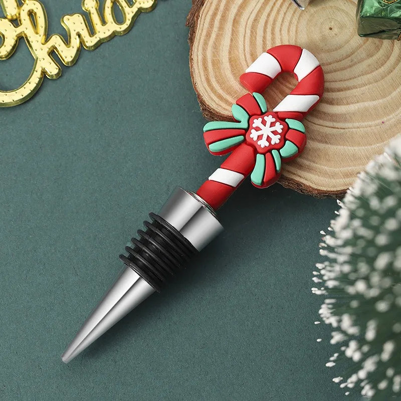 Festive Christmas Wine Stopper - Candy Cane & Tree - Image 2