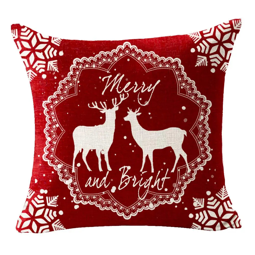 Cozy Snowflake & Elk Christmas Pillowcase 40x40 - Image 12