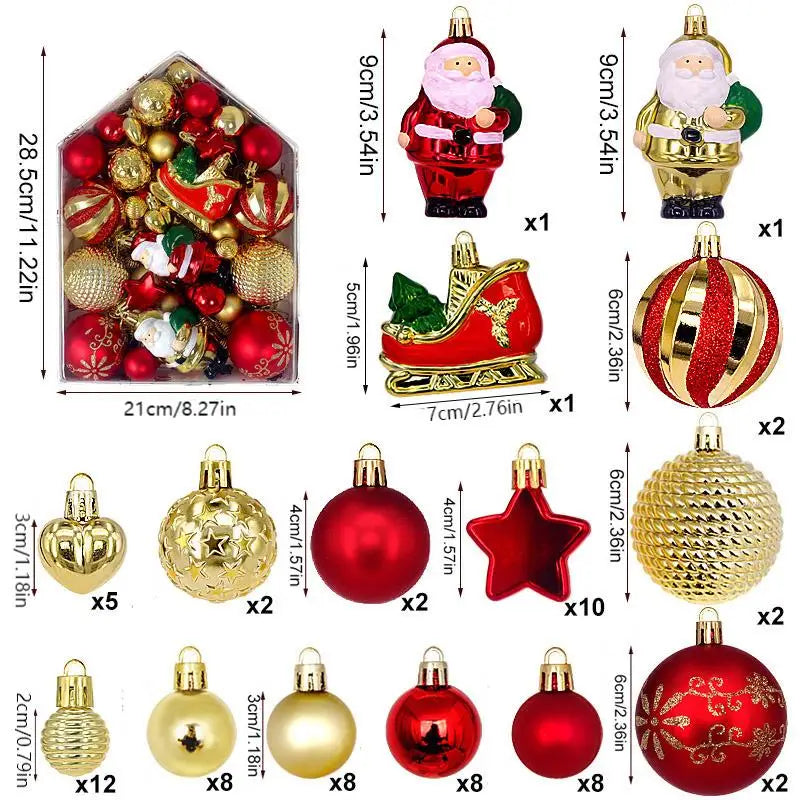 72-Piece Colorful Shatterproof Christmas Ball Ornaments - Image 9