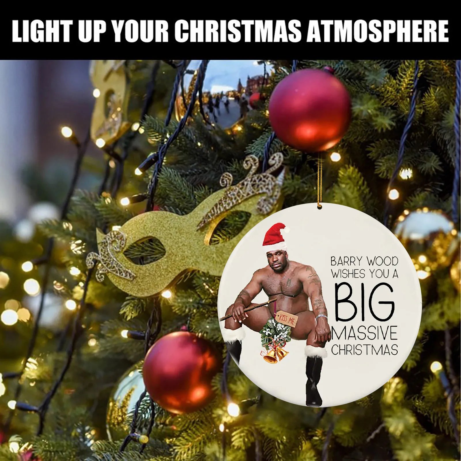 Funny Tough Man Christmas Tree Ornament – Perfect for Kids! - Image 15