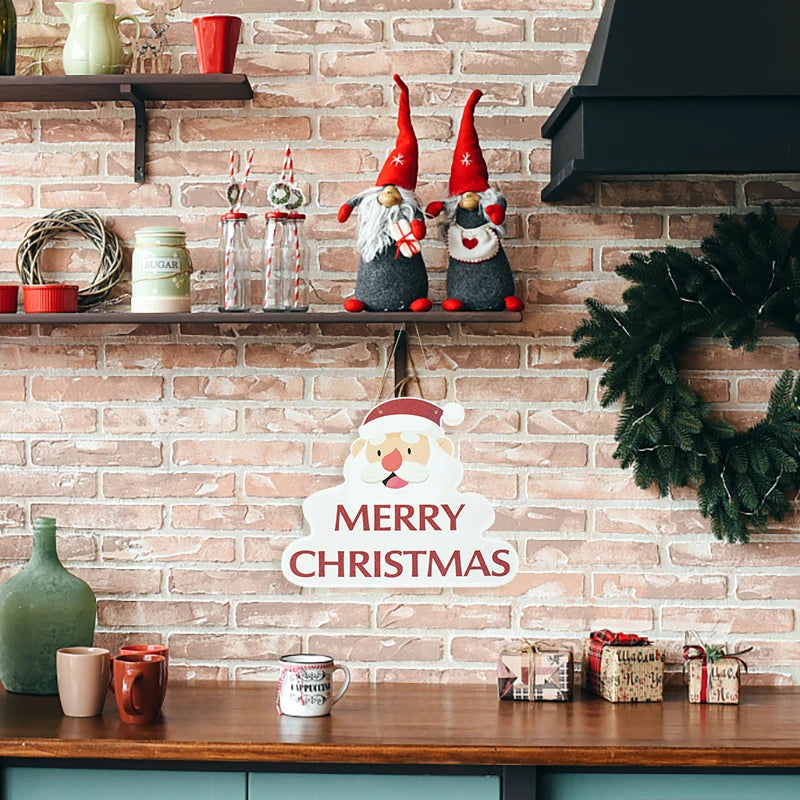 Festive Santa Claus Door Sign & Tree Decor - Image 17