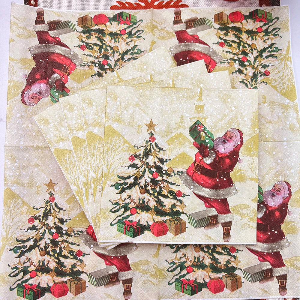 20-Pack Festive Christmas Paper Napkins for Dinner