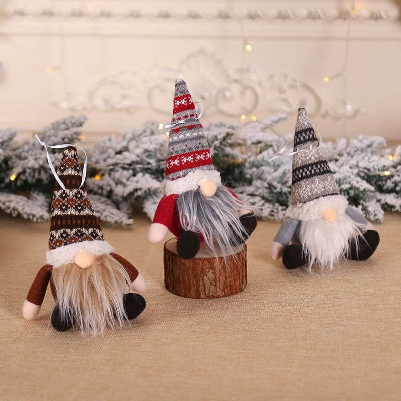 Charming Knitted Christmas Gnome Plush Decoration - Image 7