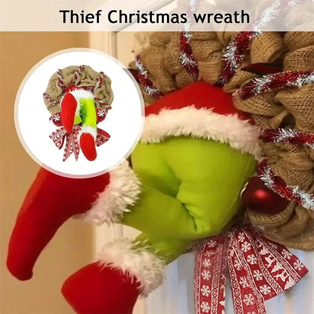 Festive Christmas Thief Wreath for Door & Window