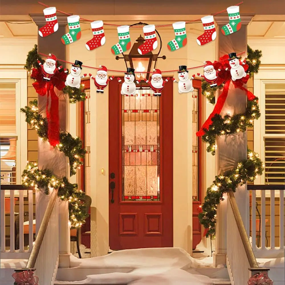 Festive Merry Christmas Banner Garland Decorations - Image 17
