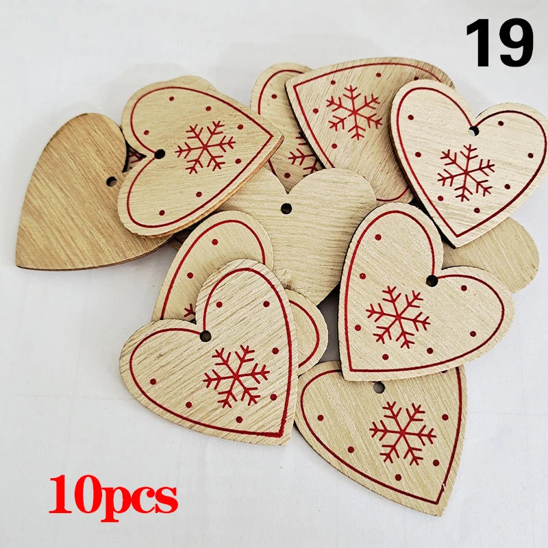 Charming Wooden Snowflake Christmas Ornaments – 10pcs - Image 31