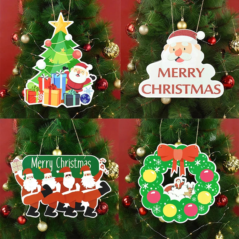 Festive Santa Claus Door Sign & Tree Decor - Image 4