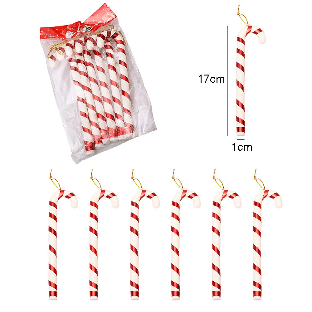 Festive Red & Gold Candy Cane Tree Ornaments - Image 6