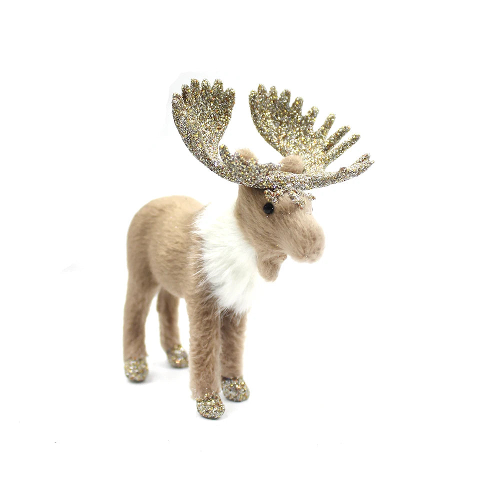 Charming Miniature Christmas Deer Table Ornaments - Image 2